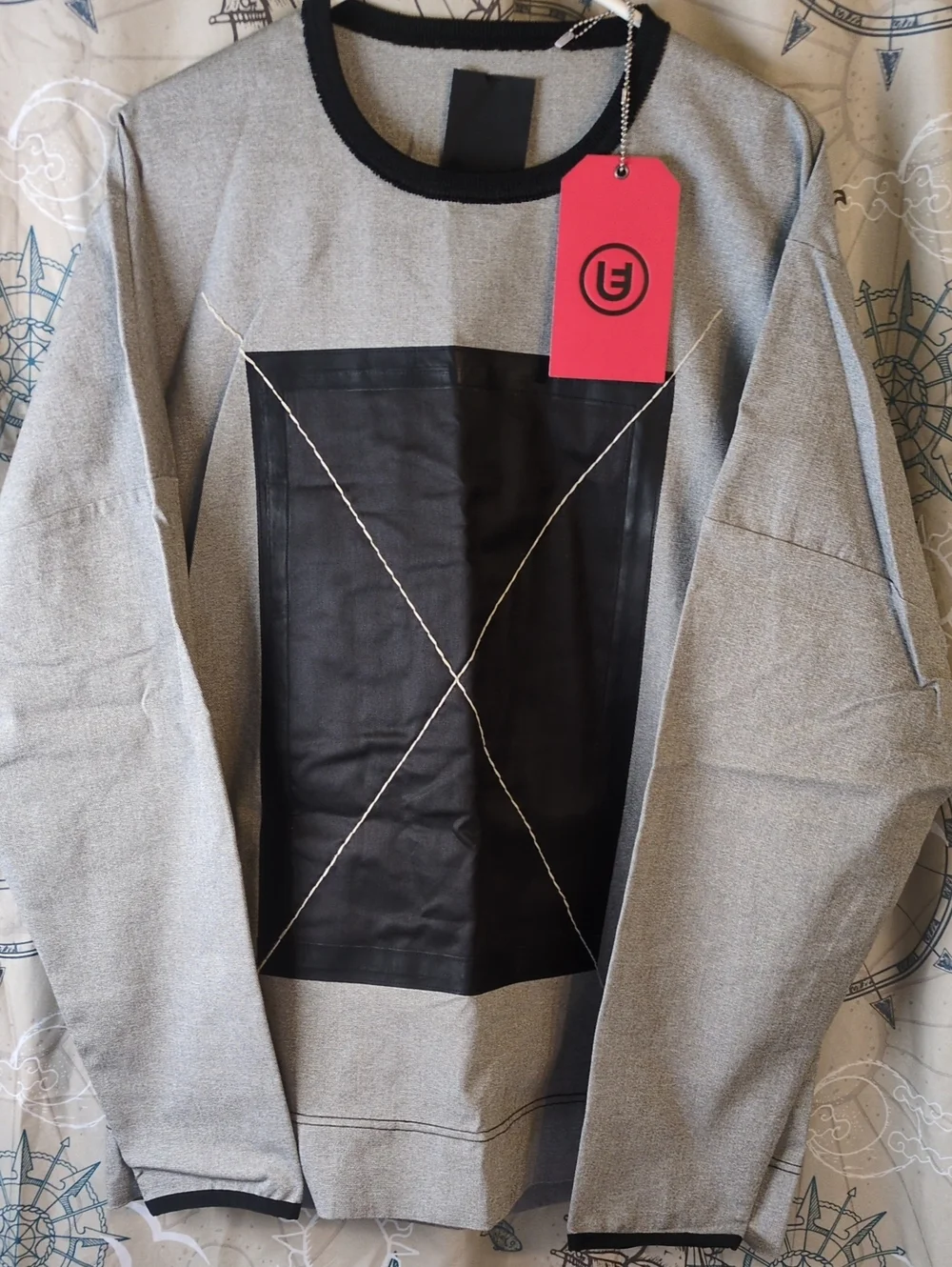 True Religion Grey Teddy Jacket with Black Front Panel